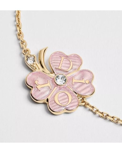 Dior Metallic Floral Clover Bracelet