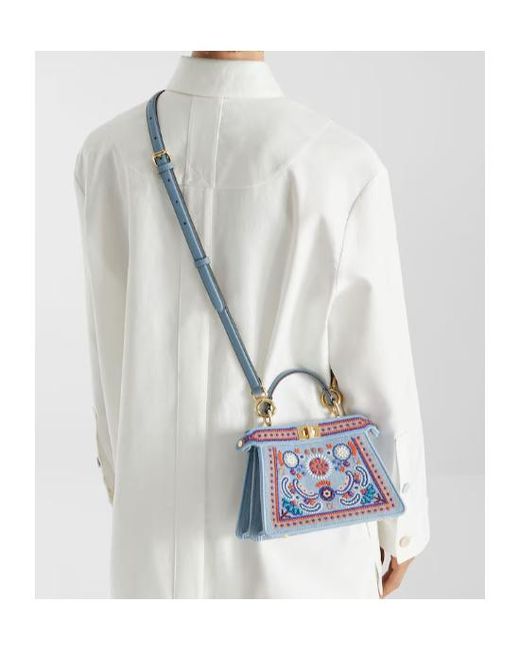 Fendi Blue Peekaboo Iseeu Petite Tote Bag