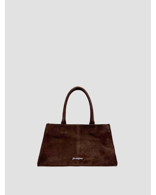 GIMAGUAS Brown Mini Double-Handle Handbag