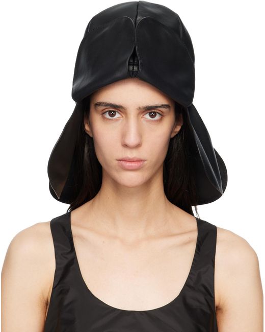 Simone Rocha Black Petal-Shaped Fisherman's Hat