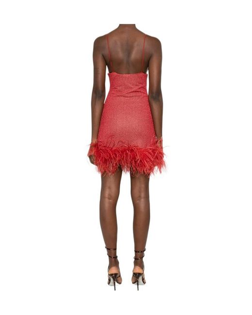 Oseree Red Spaghetti-Strap Dress
