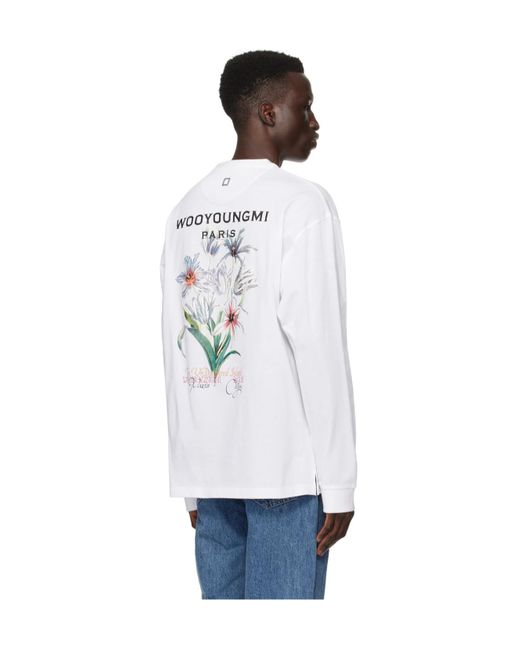 Wooyoungmi White Logo Print T-Shirt for men