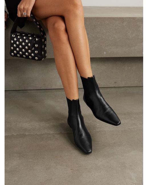 Staud Black Wally Leather Chelsea Boots