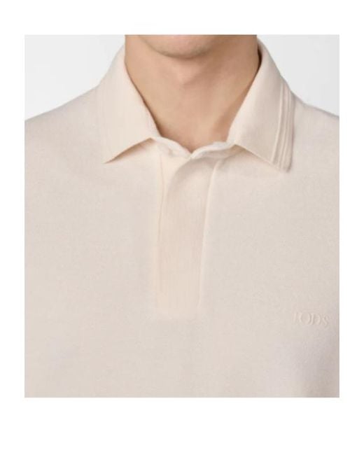 Tod's White Logo-Embroidered Polo Shirt for men