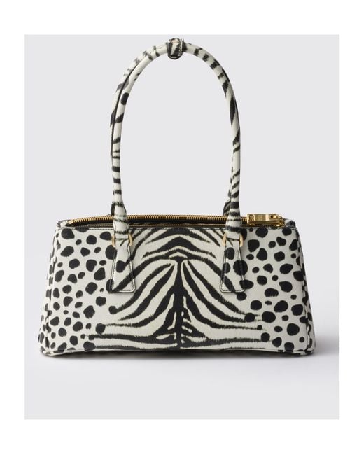 Prada Black Galleria Medium Printed Saffiano Leather Bag
