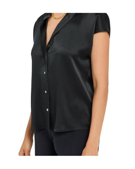 Vince Black Silk-Satin Shirt