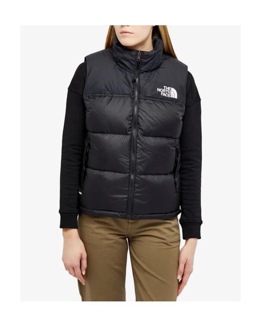 The North Face Black 1996 Retro Nuptse Logo Embroidered Vest