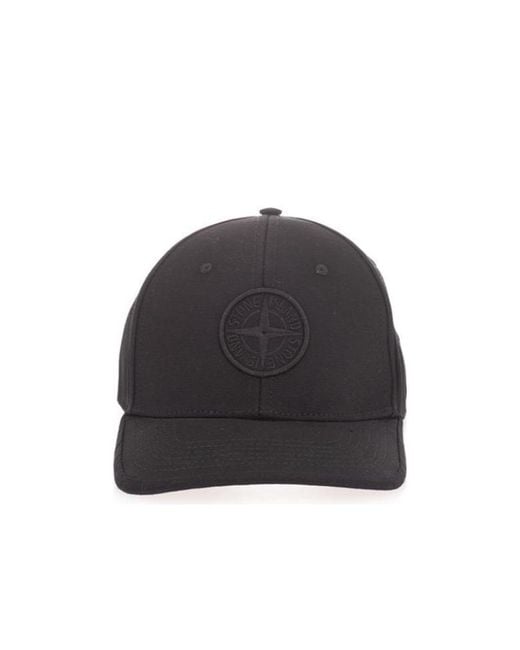 Stone Island Black Junior Compass Embroidered Cap