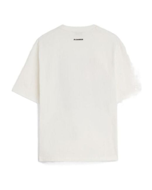 Jil Sander White Cotton Crew-Neck T-Shirt for men