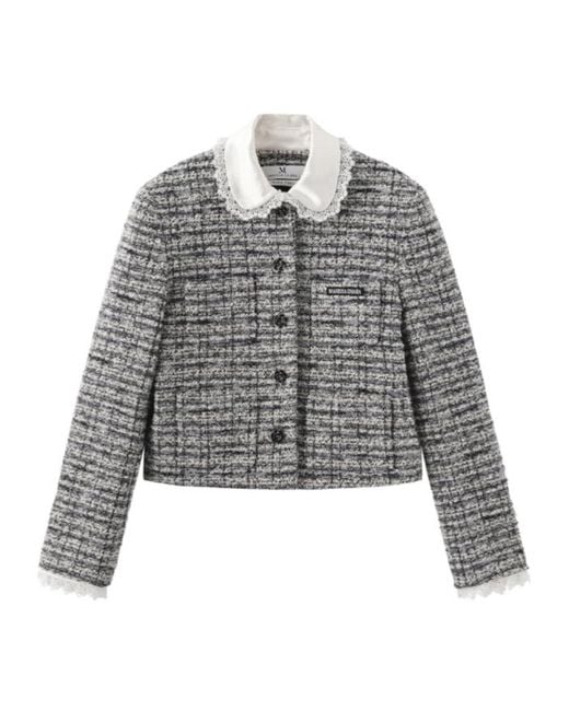 Marissa Chiara Gray Lace Trim Jacket