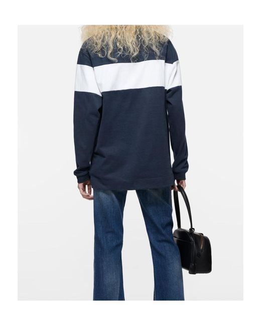 Acne Blue Striped Polo Sweatshirt for men
