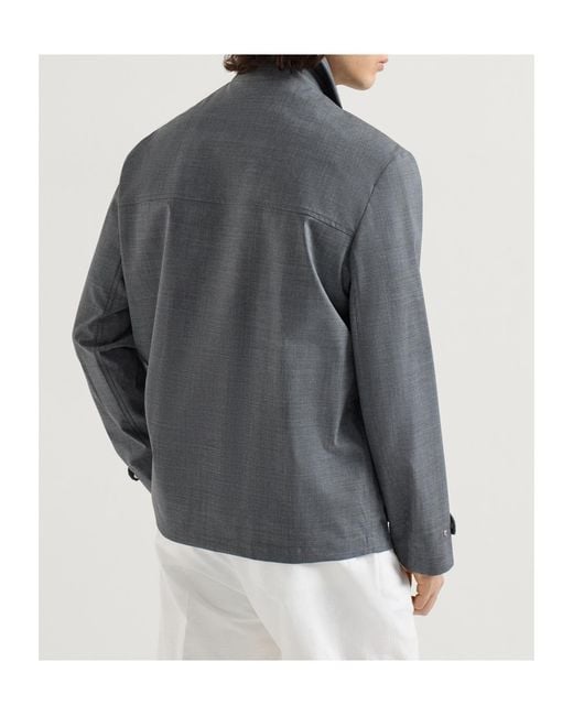 Brunello Cucinelli Gray Wool Jacket for men