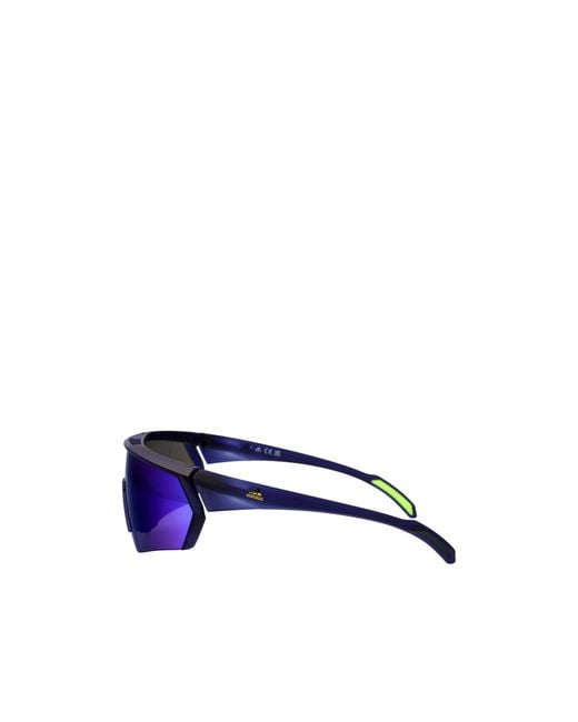 Adidas Blue Cmpt Aero Shield Frame Sunglasses for men