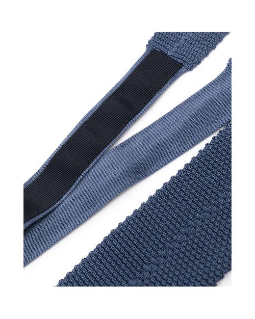 Brunello Cucinelli Blue Knitted Silk Tie for men