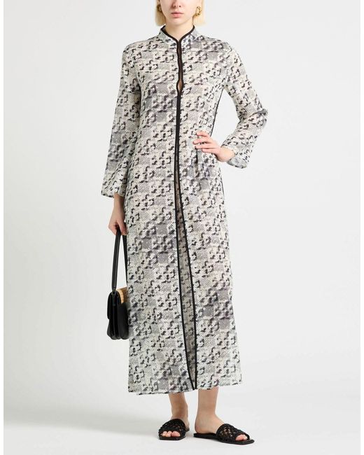 Tory Burch Gray Long Sleeves Dress