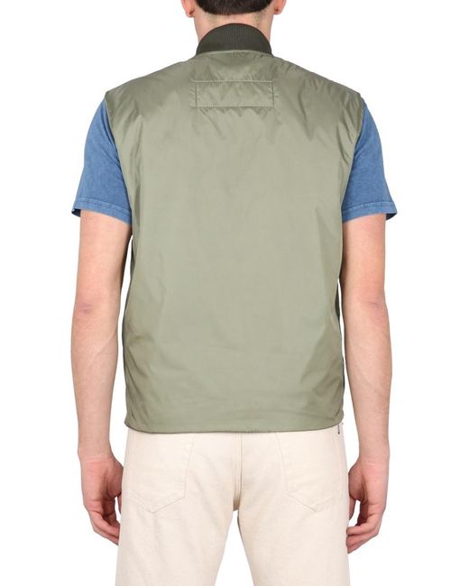 Fay Green Logo-Detailed Zipped Gilet for men