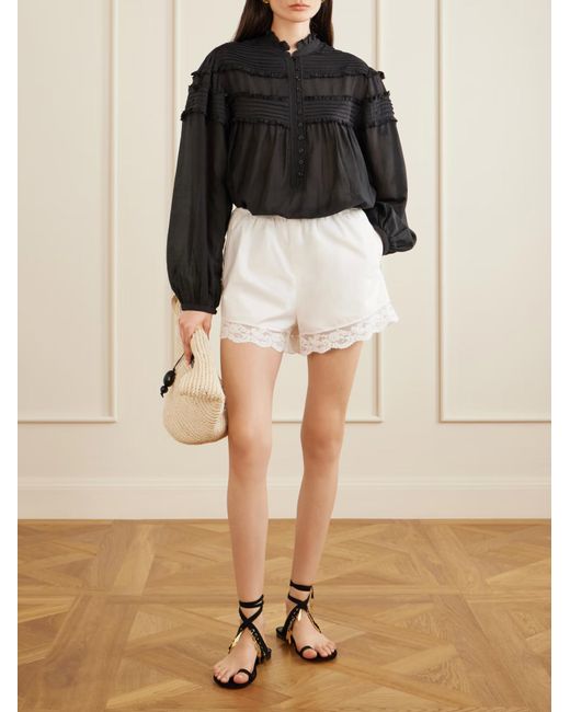 Isabel Marant Black Doane Ruffled Chiffon Blouse