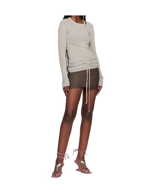 Rick Owens Gray Temple Buds Drawstring Shorts