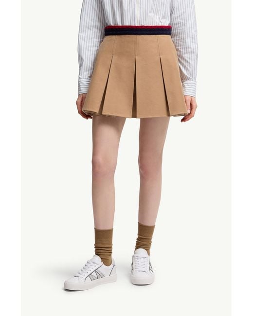 Moncler Natural Pleated Mini Skirt