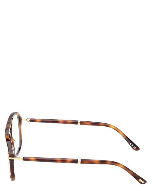 Tom Ford White Eyewear Pilot Frame Glasses for men