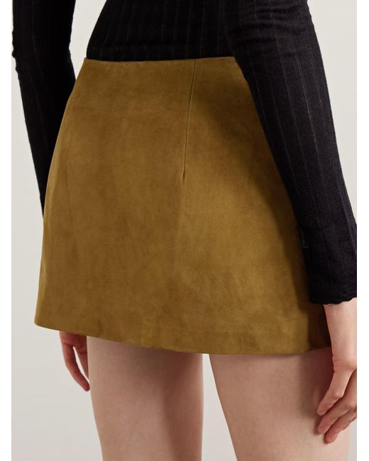 Khaite Natural Jett Suede Mini Skirt