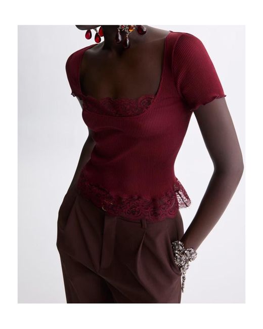 Saint Laurent Red Short-Sleeved Top