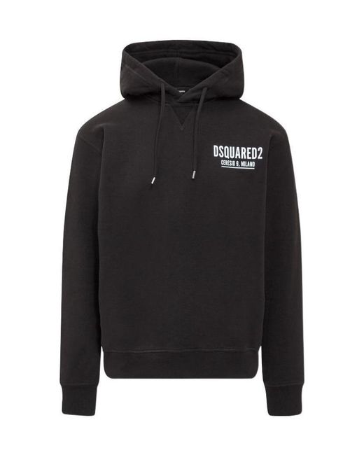 DSquared² Black Logo Printed Hooded Sweater for men