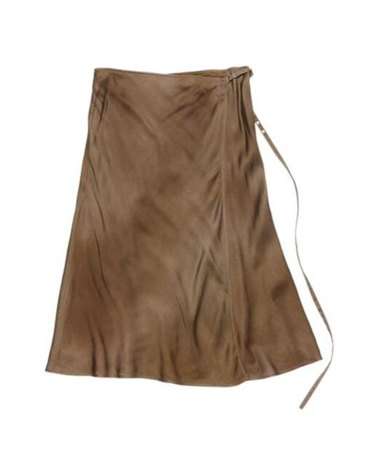 Acne Brown Wrap Midi Skirt