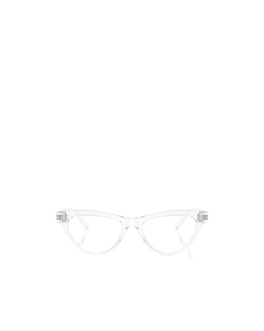 Versace White Cat-Eye Frame Flat Mirror