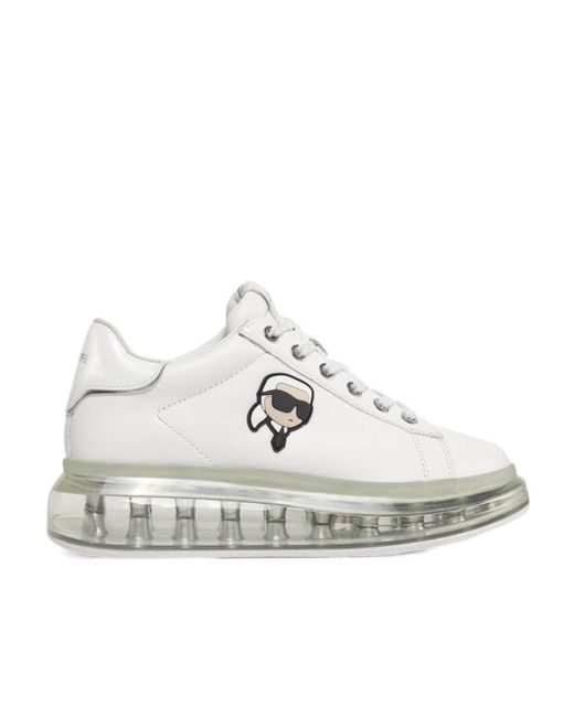 Karl Lagerfeld White Lace-Up Sneakers