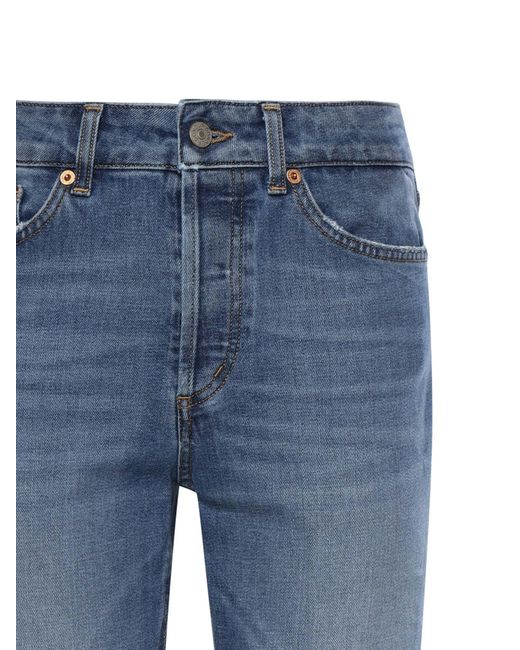 Dondup Blue Cuffed Slim Jeans