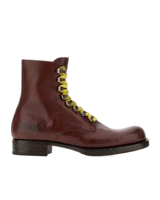 Prada Brown Lace-Up Ankle Boots for men