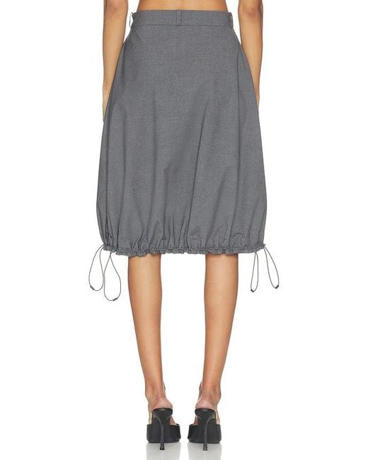 Coperni Gray Belted Midi Skirt