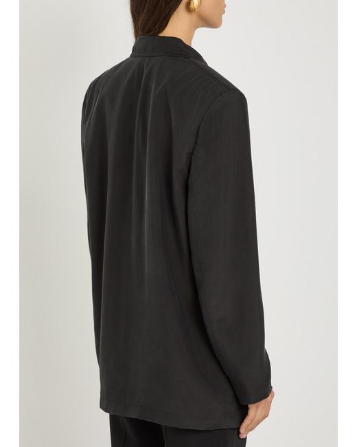 Saint Laurent Black Silk Blazer