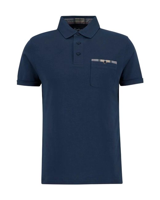 Barbour Blue Corpatch Tailored Short-Sleeved Polo Shirt for men