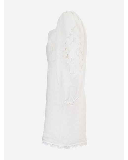 Farm Rio White Embroidered Mini Dress