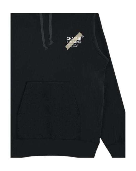 CHARLIE LUCIANO Black Hooded Hoodie for men