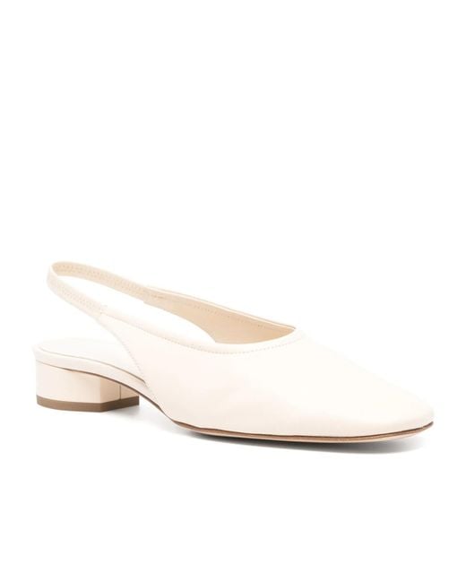 Aeyde Natural 35Mm Leather Slingback Pumps
