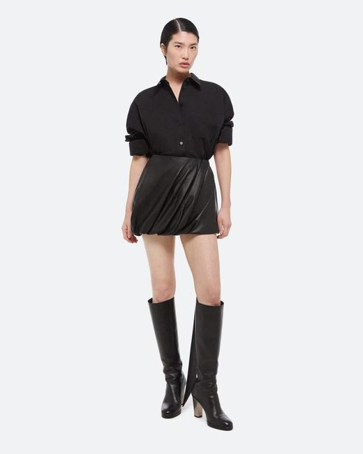 Helmut Lang Black Bubble Leather Miniskirt