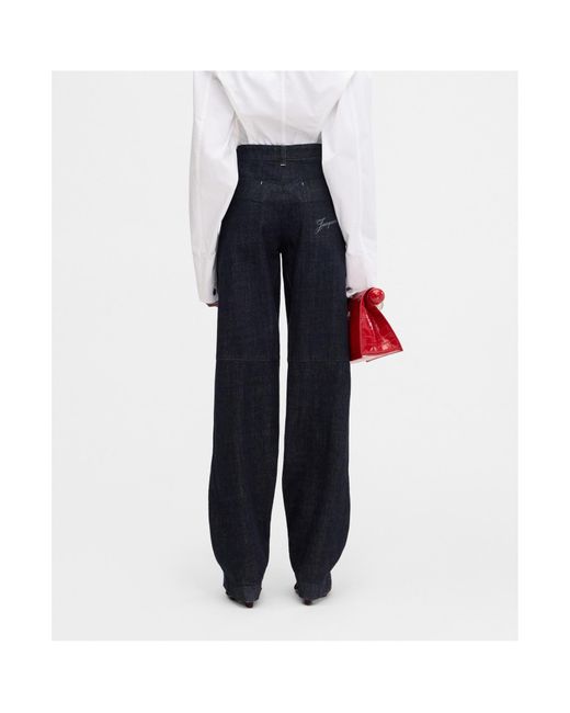 Jacquemus Blue Stitch Detailed Jeans
