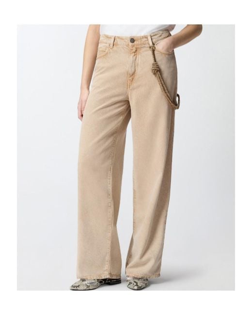 Pinko Natural Chain Detail Straight-Leg Jeans