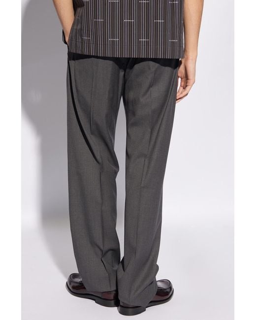 Givenchy Gray 4G Embroidered Straight-Leg Trousers for men