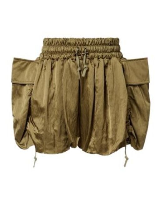 Balmain Green Twill Cargo Shorts