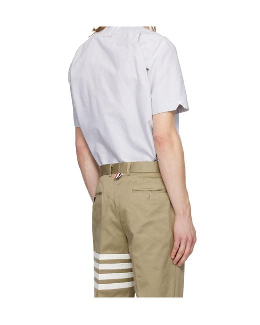 Thom Browne White Short-Sleeve Pocket Shirt for men