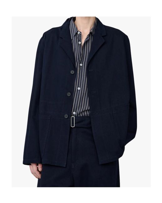 Studio Nicholson Black Long-Sleeved Suit Jacket for men