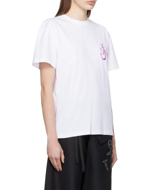 J.W. Anderson White Jw Anderson Logo Printed Crewneck T-Shirt