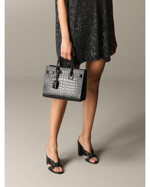 Saint Laurent Black Structured Tote Bag