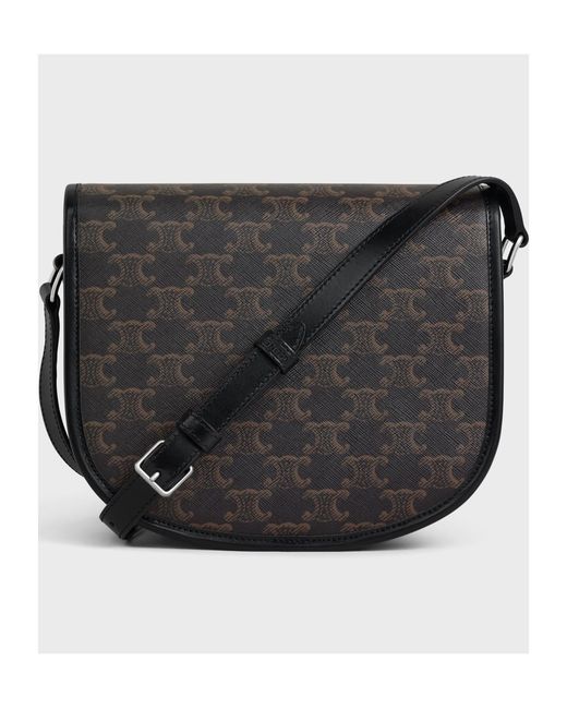 Céline Black Medium Besace Triomphe for men