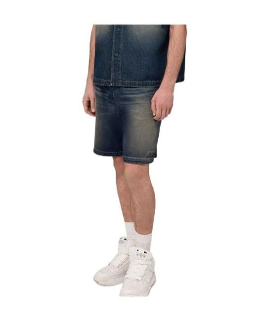 Amiri Blue Drawstring Denim Shorts for men