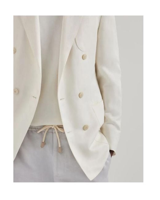 Canali White Double Breasted Jacket for men